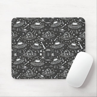 Spaceship Pattern Mouse Pad