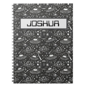 Spaceship Pattern Personalized Notebook