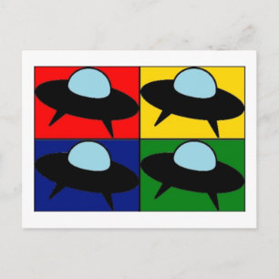 Spaceship Pop Art Postcard