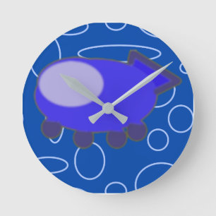 Spaceship Round Clock