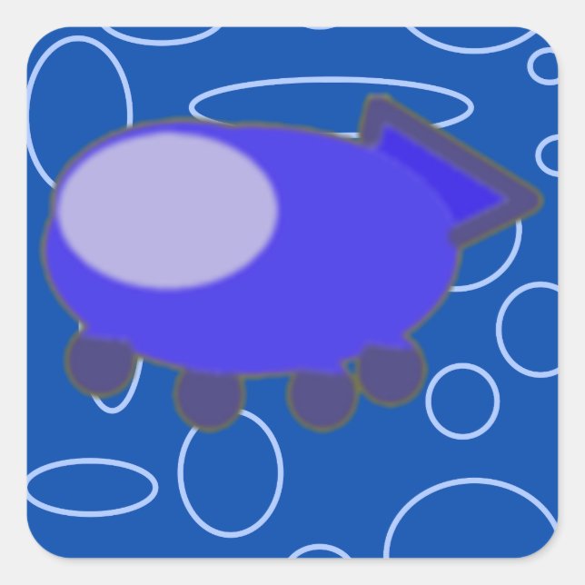 Spaceship Square Sticker (Front)