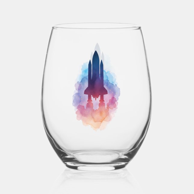 Spaceship Stemless Wine Glass (Front)