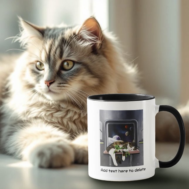 Spaceship Tabby Cat Green Alien Stuffie Sci-Fi Mug (Creator Uploaded)