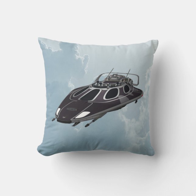 Spaceship Throw Pillow (Front)