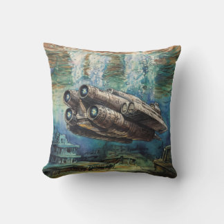 spaceship throw pillow