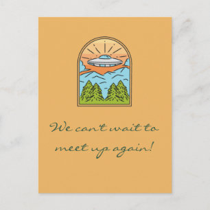 Spaceship UFO Space Visitors Meet Again Postcard