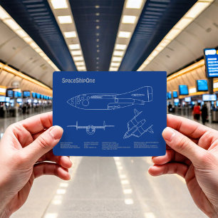 SpaceShipOne - Airplane Blueprint Drawing Plans AD Postcard