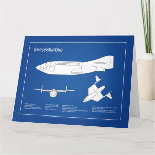 SpaceShipOne - Airplane Blueprint Plans ABD Thank You Card