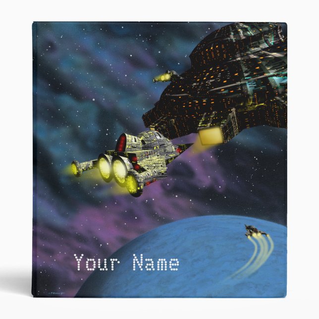 Spaceships Binder with Your Name (Front)