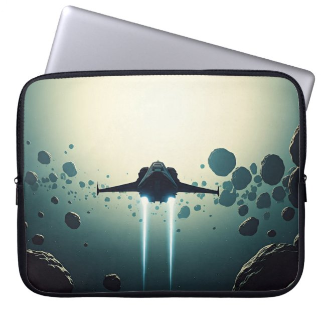 spaceship's trajectory around laptop sleeve (Front)