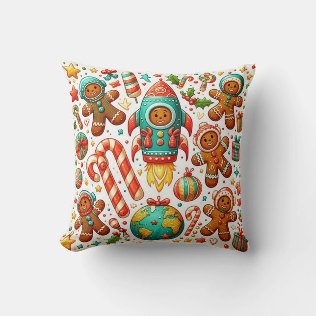 SpaceShuttle christmas  Throw Pillow (Front)