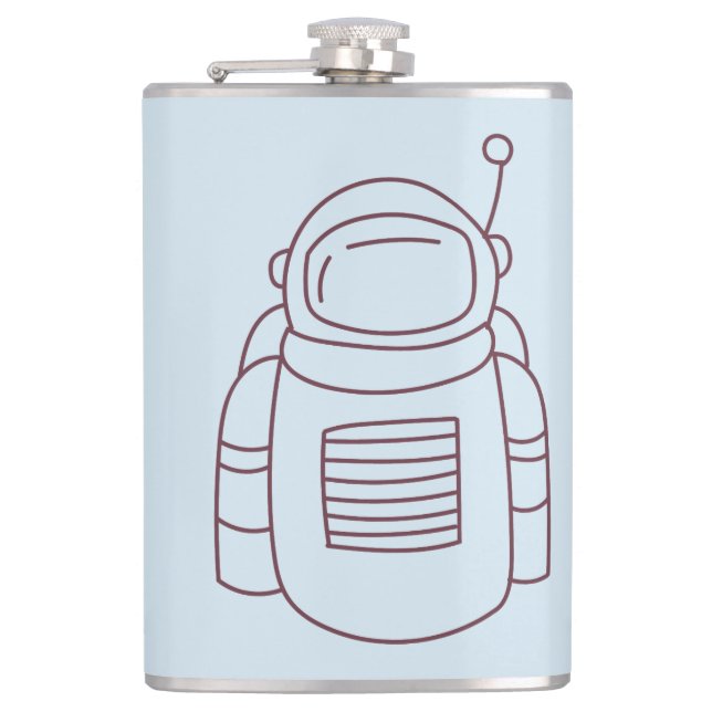 Spacesuit Doodle Hip Flask (Front)