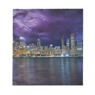 Spacey Chicago Skyline Notepad
