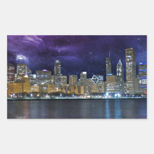 Spacey Chicago Skyline Sticker
