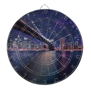 Spacey Manhattan Skyline Dartboard