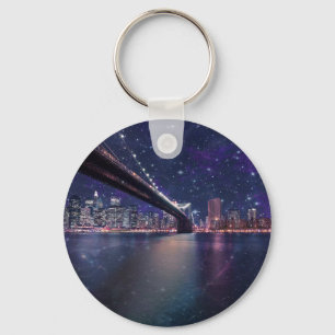 Spacey Manhattan Skyline Keychain