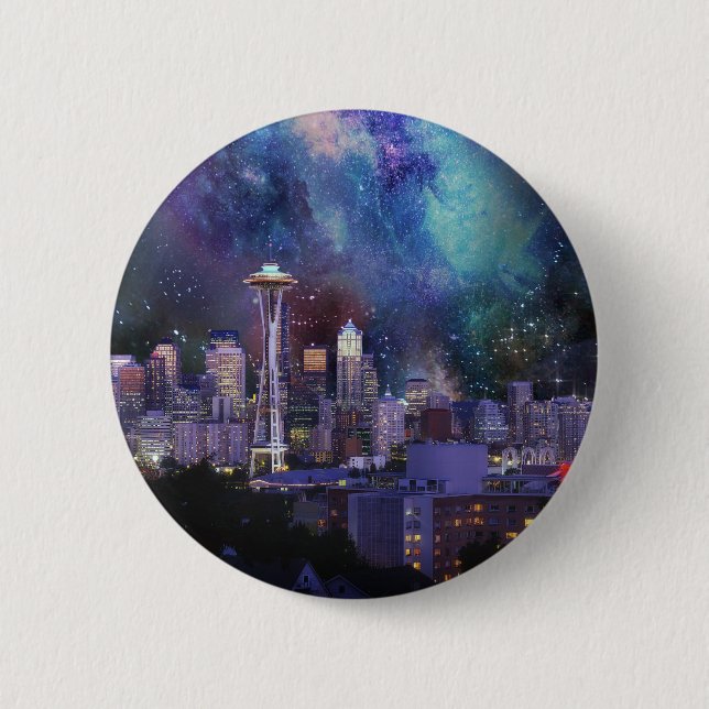 Spacey Seattle 2 Inch Round Button (Front)