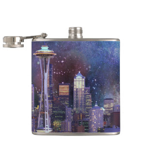 Spacey Seattle Hip Flask