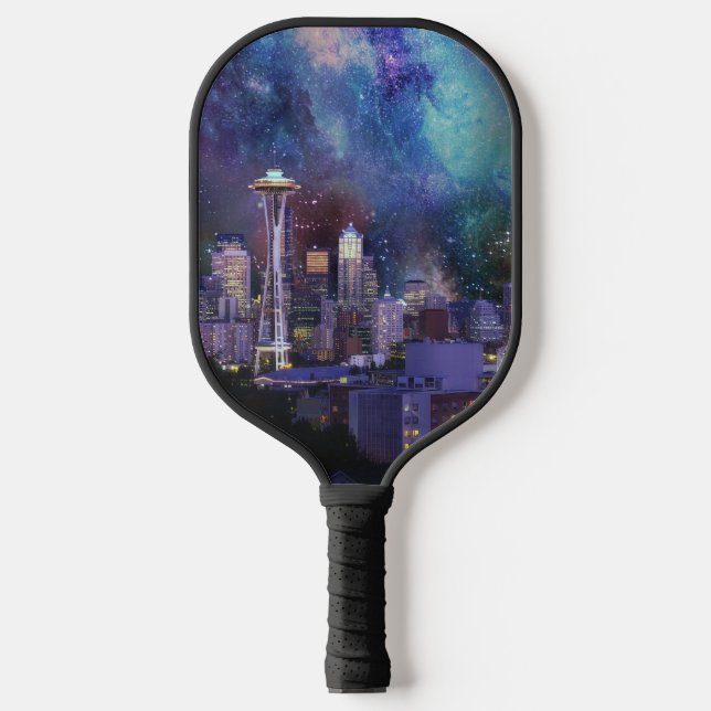 Spacey Seattle Pickleball Paddle (Front)