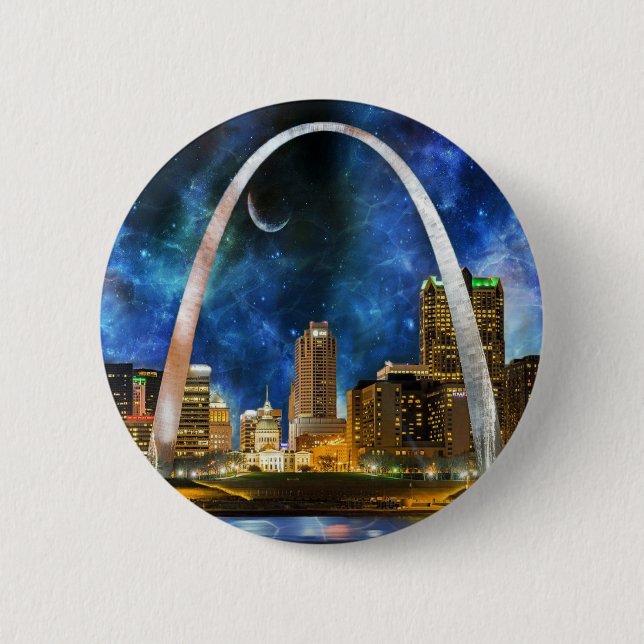 Spacey St. Louis Skyline 2 Inch Round Button (Front)