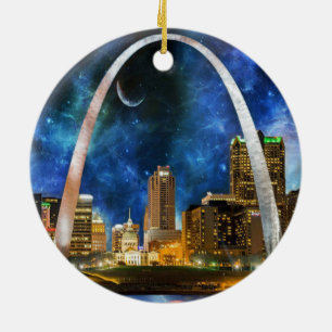 Spacey St. Louis Skyline Ceramic Ornament