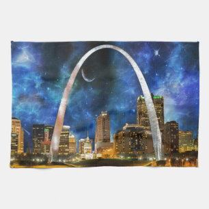 Spacey St. Louis Skyline Kitchen Towel