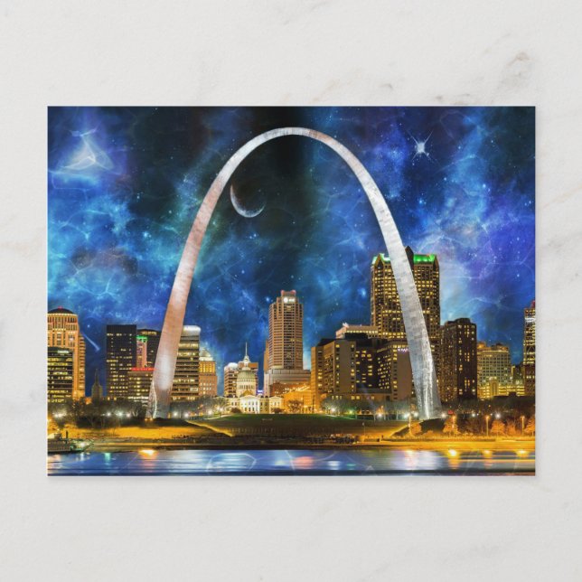 Spacey St. Louis Skyline Postcard (Front)