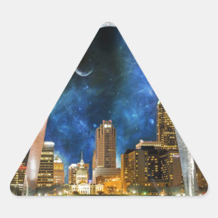 Spacey St. Louis Skyline Triangle Sticker