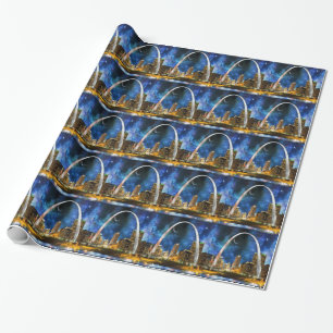 Spacey St. Louis Skyline Wrapping Paper