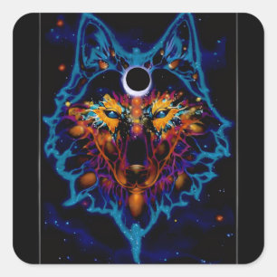Spacial Wolf Sticker