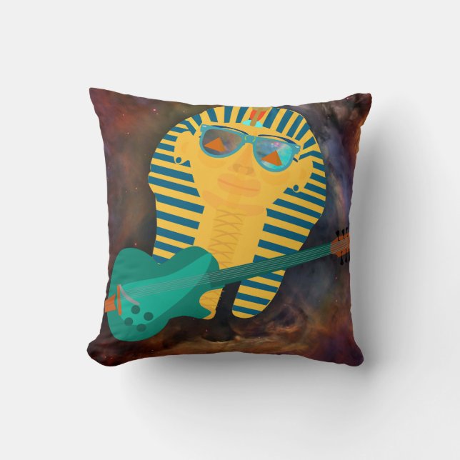 Spacy King Tut Throw Pillow (Front)