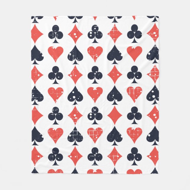 Spade, diamond, heart,club pattern fleece blanket (Front)
