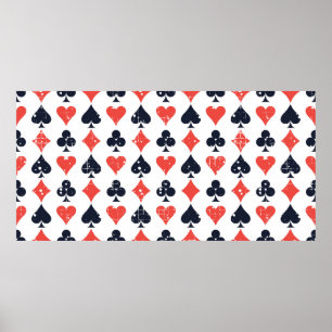 Spade, diamond, heart,club pattern poster