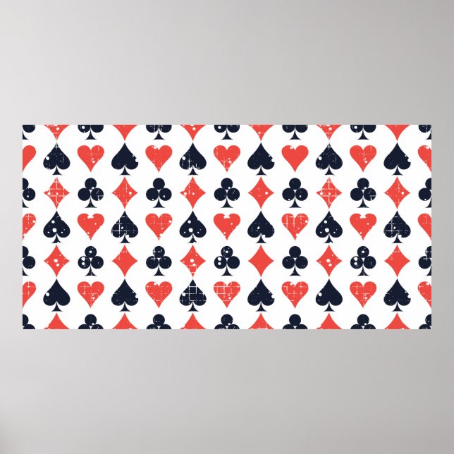 Spade, diamond, heart,club pattern poster (Front)