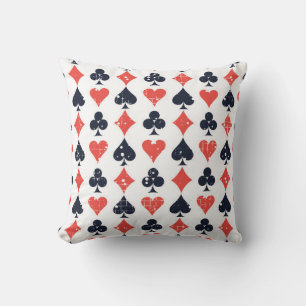 Spade, diamond, heart,club pattern throw pillow