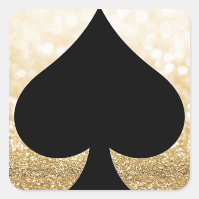 Spade & Gold Glitter Sticker (Front)