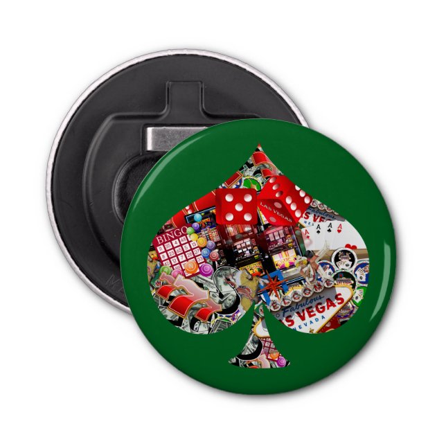 Spade - Las Vegas Playing Card Shape Bottle Opener (Front)