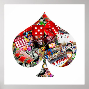 Spade - Las Vegas Playing Card Shape Poster