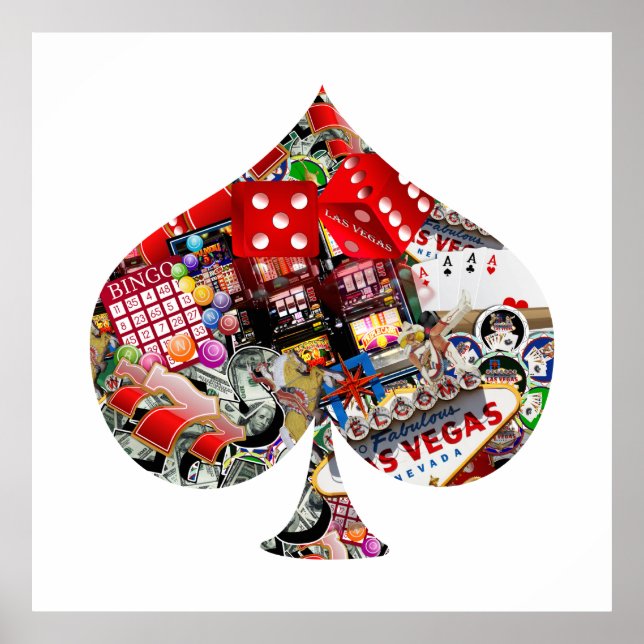 Spade - Las Vegas Playing Card Shape Poster (Front)