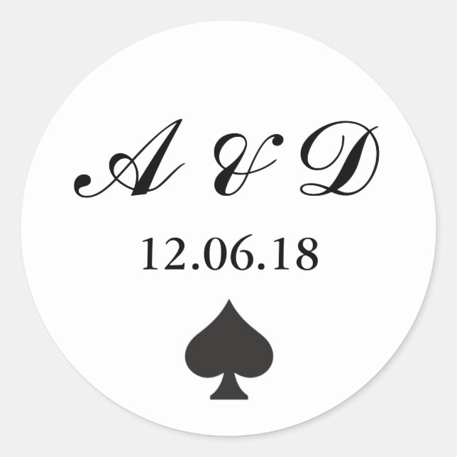 Spade Playcard White Casino Ace Stickers Étiquette (Devant)