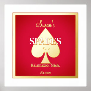 Spades Card Game Room Foil Accent Foil Prints