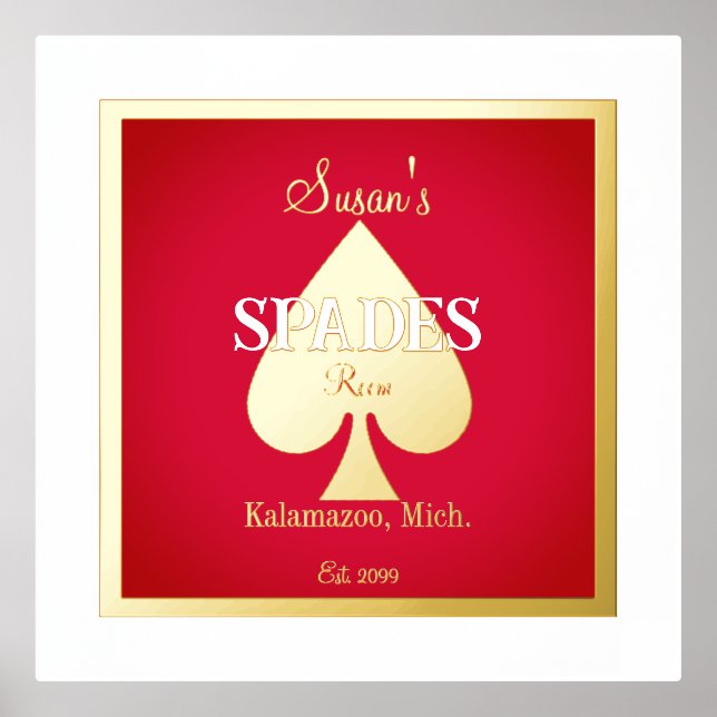 Spades Card Game Room Foil Accent Foil Prints (Front)