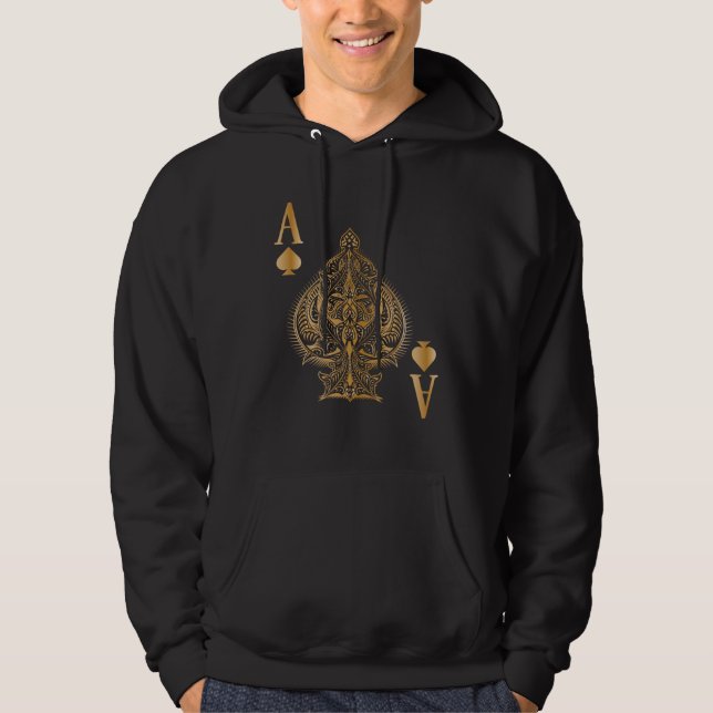 Spades Poker Ace Casino Hoodie (Front)