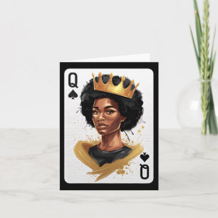 Spades Queen Poker Card Afro American Black Histor