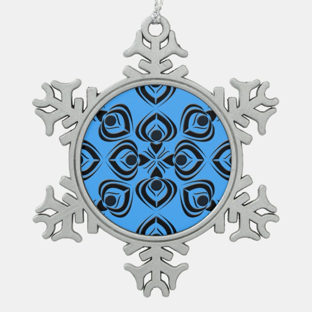Spades Snowflake Pewter Christmas Ornament (Front)