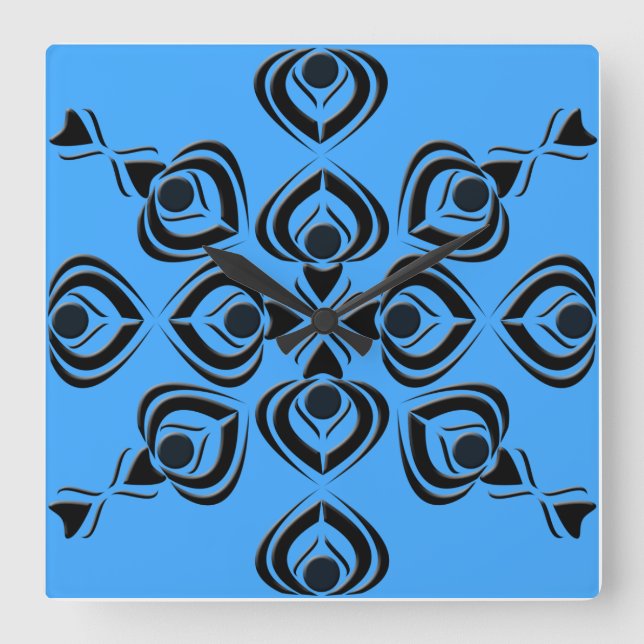 Spades Square Wall Clock (Front)