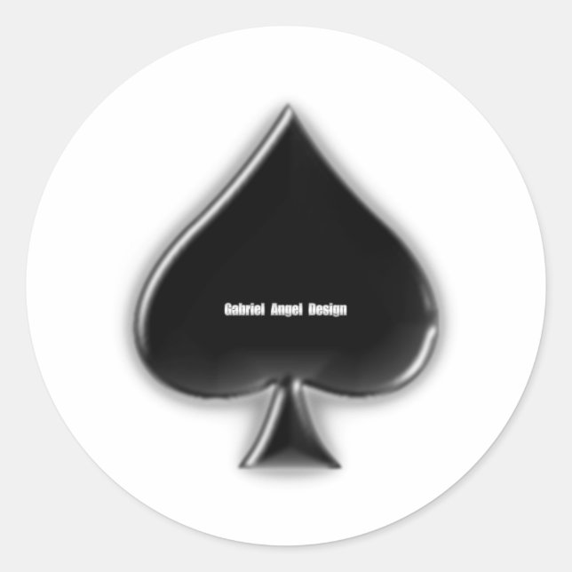 Spades Suit Classic Round Sticker (Front)