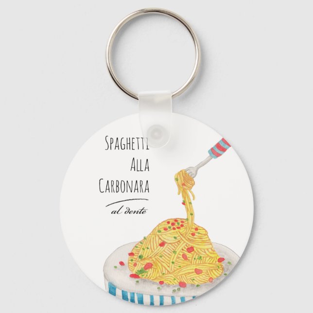 Spaghetti Alla Carbonara Keychain (Front)