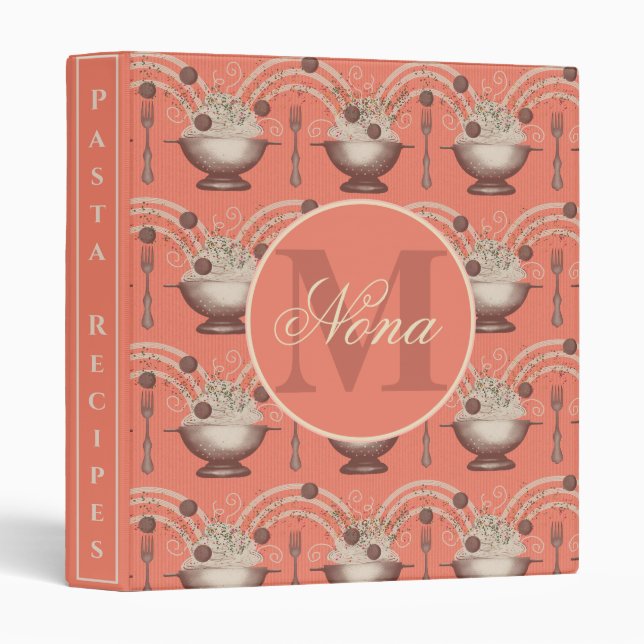 Spaghetti and meatballs pattern binder (Front/Spine)