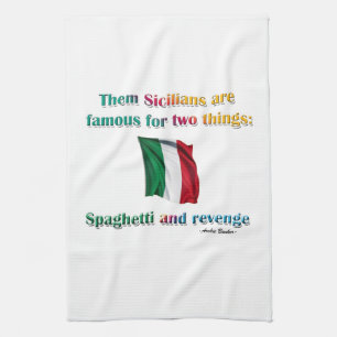 Spaghetti and Revenge Kitchen Towel
